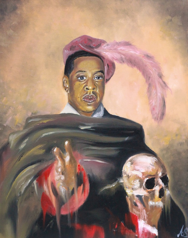 Amar Stewart Jigga with a feather hat Jay Z portrait NYC Untapped Cities