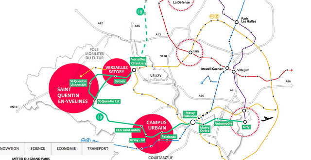Paris Saclay Porject Map Innovation Science Economy Transportation