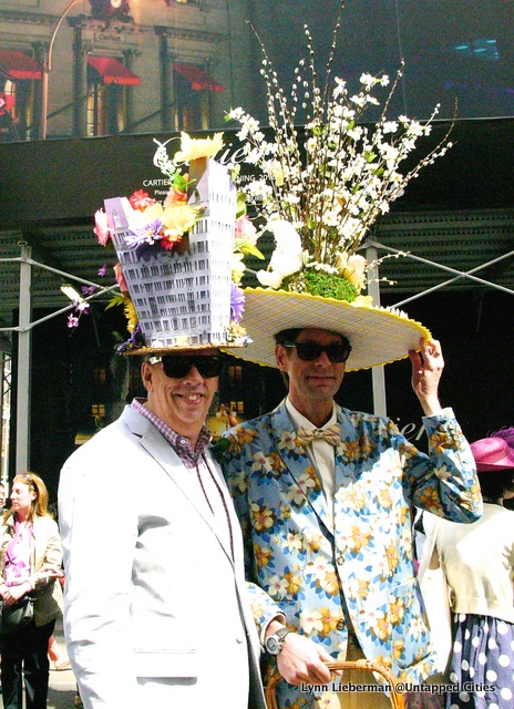 Clever hats on this couple