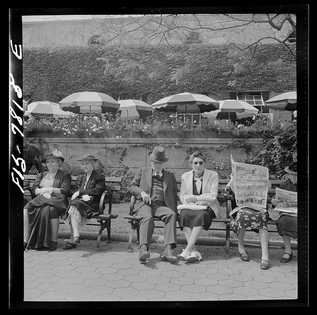 People sitting outside Central Park Zoo Restaurant Vintage Photography Untapped Cities Sabrina Romano