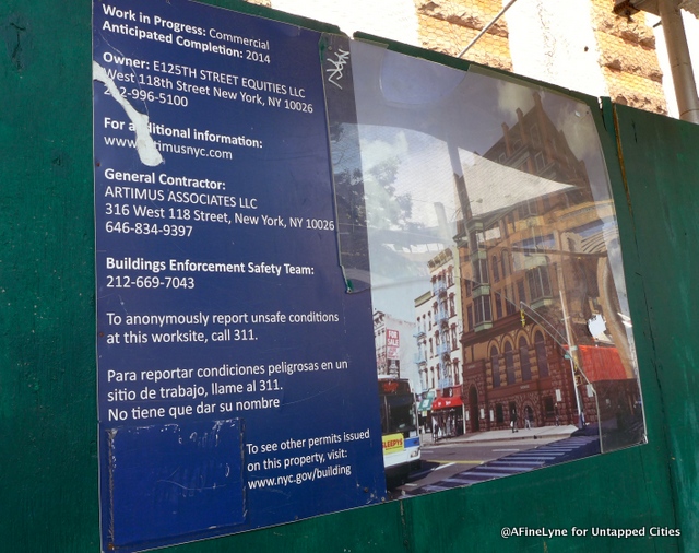 Notice on the plywood surrounding the construction site.