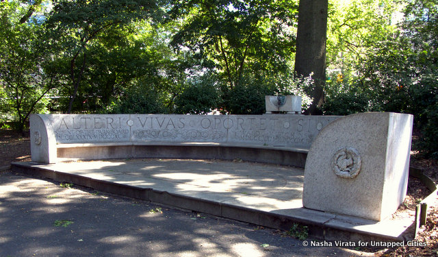 Central-Park-Reservoir-Waldo-Hutchins-Bench-Sundial-NYC-Untapped Cities