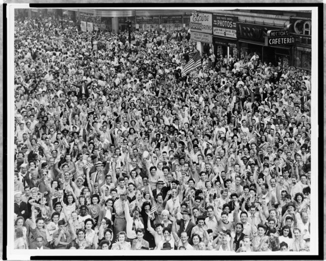 Crowd of People VJ Day-Times Square-NYC