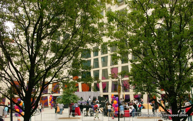 The plaza area in front of The Africa Center facing Central Park