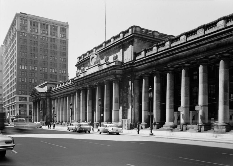 The exterior of the original Penn Station.
