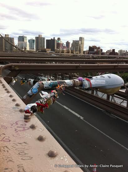 Love Locks-Brooklyn Bridge-2014-Lamp Posts-Roadway-NYC