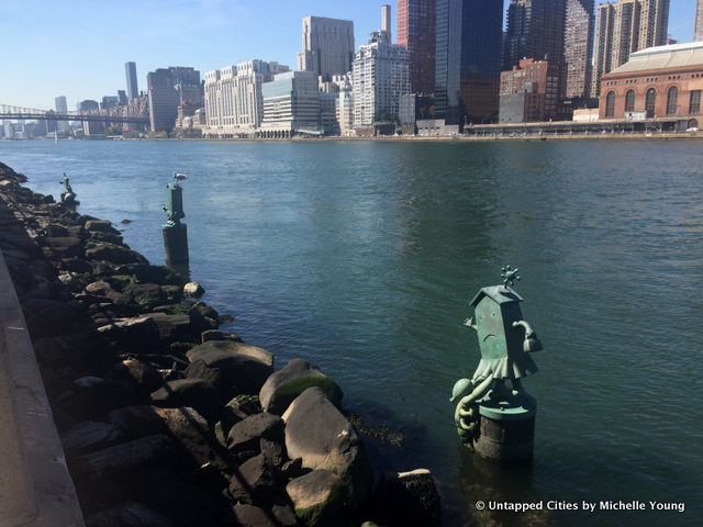Tom Otterness-Roosevelt Island-Marriage of Real Estate and Monday-East River-NYC