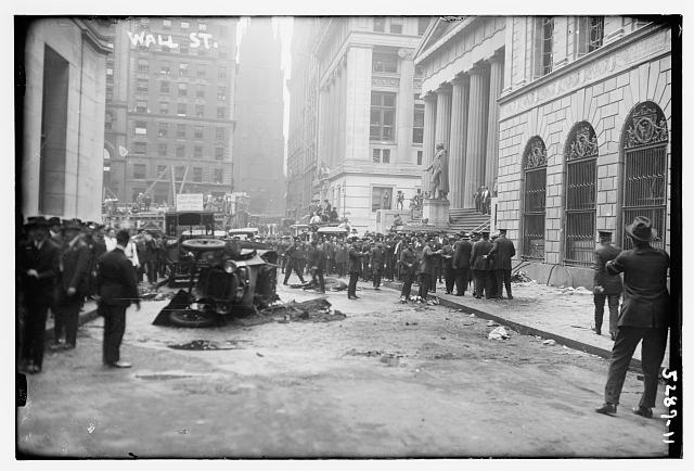 Bombing of Wall Street 1920-Anarchist-Sacco and Vanzetti-NYC