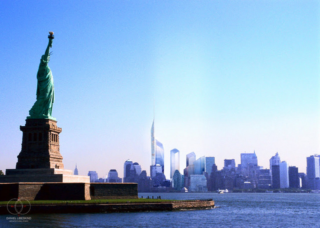 Daniel Liebeskind Skyline-World Trade Center Proposal-Competition 2002-NYC