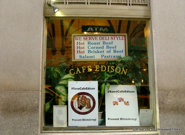 Even though the Cafe' will close this weekend, the Save Cafe' Edison is still prominently displayed in the window