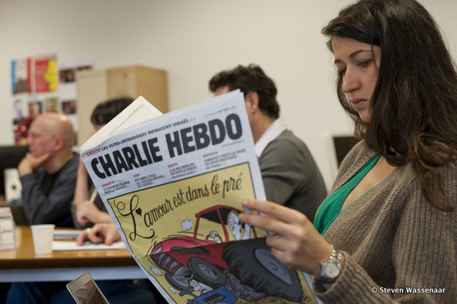 Charlie Hebdo Headquarters-Paris-Editorial Meeting-Steven Wassenaar-018