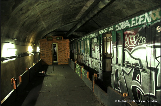Paris-Metro Station Villiers-Storage Track-Abandoned Metro Subway Trains.36 AM-001
