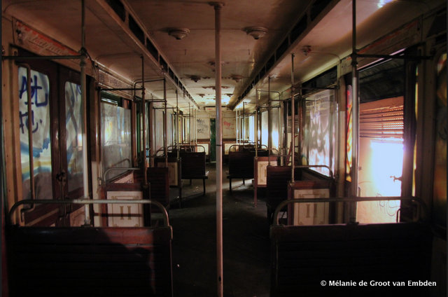 Paris-Metro Station Villiers-Storage Track-Abandoned Metro Subway Trains.40 AM