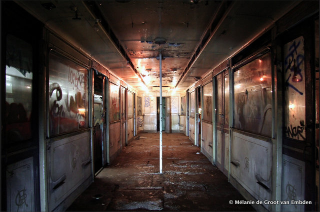 Paris-Metro Station Villiers-Storage Track-Abandoned Metro Subway Trains.46 AM