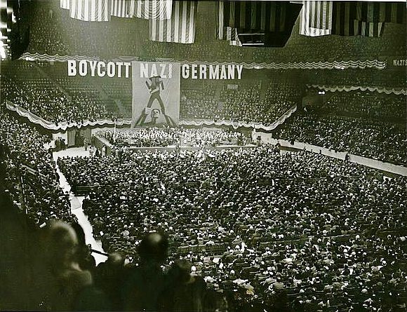 Boycott Nazi Germany-Madison Square Garden-8th Avenue-WWII-NYC