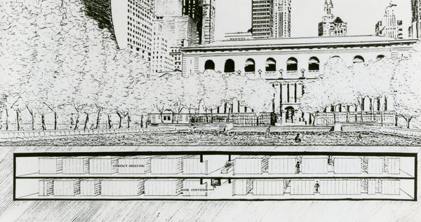 New York Public Library Stacks Cross Section Illustration-Bryant Park-Steven A Schwarzman Building-