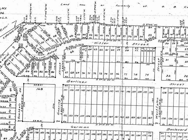 German Gardens Map-Yaphank Long Island-Town of Brookhaven-Adolf Hitler Street-Goering-Goebbels-Nazi-German American Bund-Settlement League Town Camp Seigfeld-001