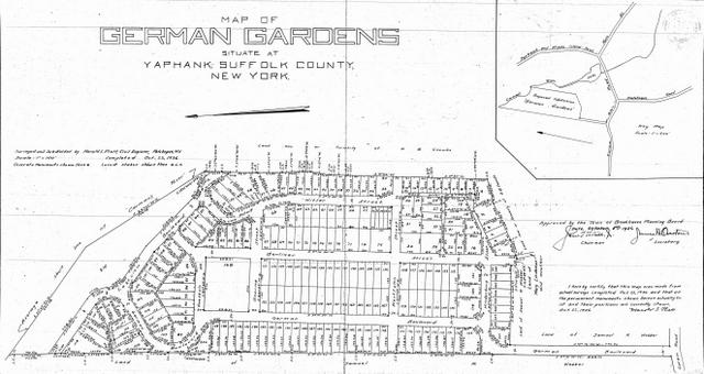 German Gardens Map-Yaphank Long Island-Town of Brookhaven-Adolf Hitler Street-Goering-Goebbels-Nazi-German American Bund-Settlement League Town Camp Seigfeld