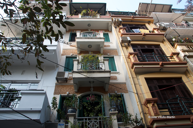 Villas with mixed French and Vietnamese elements opposite St. Joseph's Cathedral