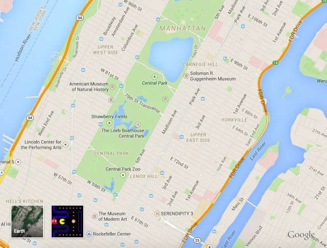 Pac-Man Google Maps-Screenshot-NYC--2