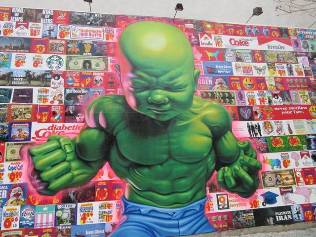 Ron English-Baby Hulk-Bowery Mural-NYC-3
