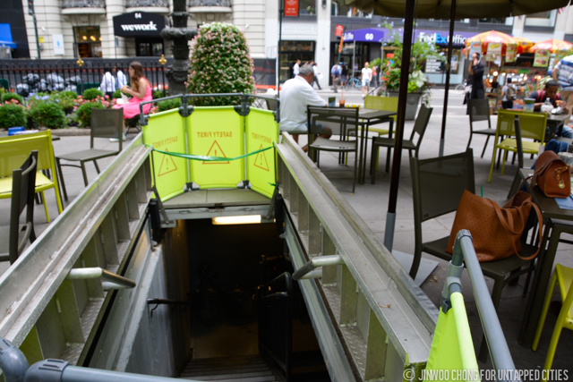 A trap door in Bryant Park
