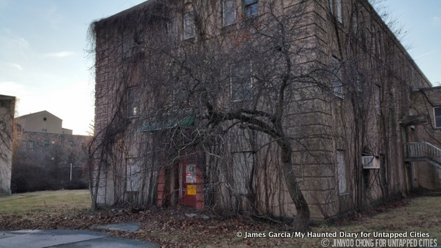 A vine covered building at Rockland Psychiatric Center