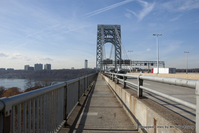 George Washington Bridge-Pedestrian Path-Toll-Washington Heights-Panorama-NYC