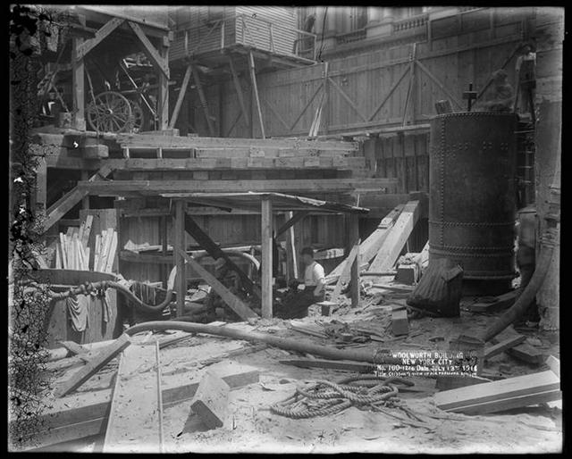 Woolworth Building-NYC-Caisson, Air Pressure Station [Construction zone.]