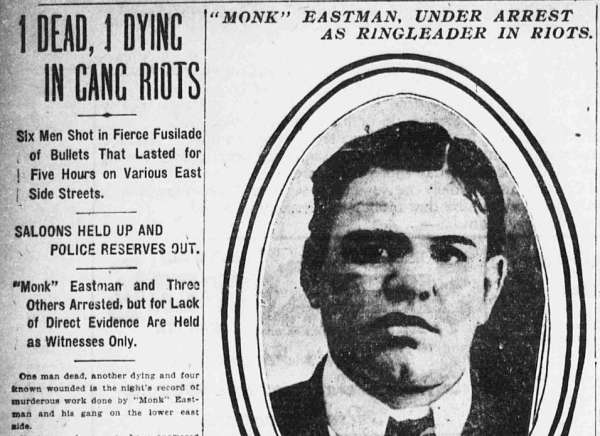 The Evening World coverage of the Rivington Street Fight describes the arrest of Monk Eastman in great detail, however is scant on details of the battle itself.