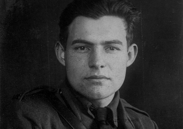 EH4893 25 January 1919Ernest Hemingway's army portrait.Please credit "John F. Kennedy Presidential Library and Museum, Boston"