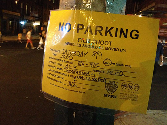 Godfather IV Prank Film Shoot No Parking Sign-Jason Eppinks-NYC