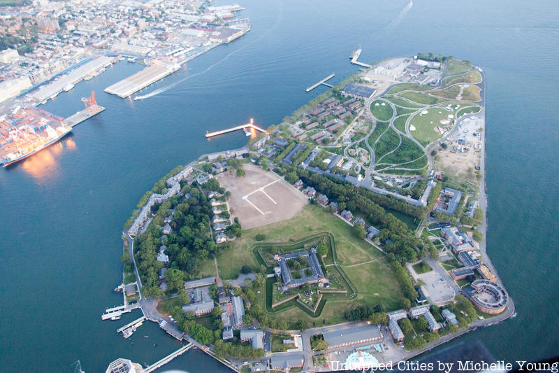 Aerial view of Governors Island