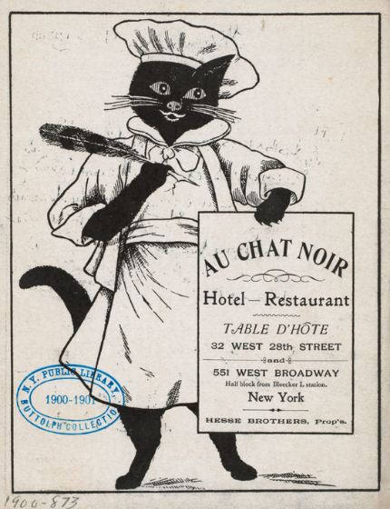 Au Chat Noir-NYPL-French Quarter-28th Street-Advertisement-NYC