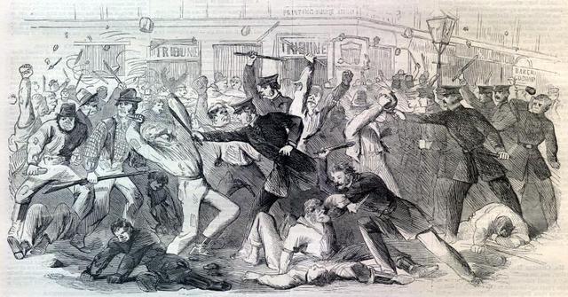 New York Draft Riots-Harpers 1863-Civil War-Beating-NYC