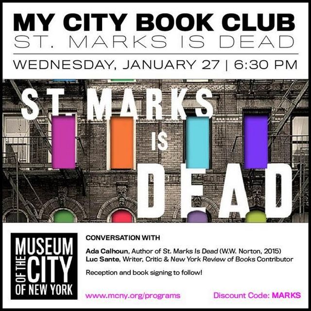 St Marks is Dead-Book Club Talk-Museum of CIty of NY-Ada Calhoun-NYC