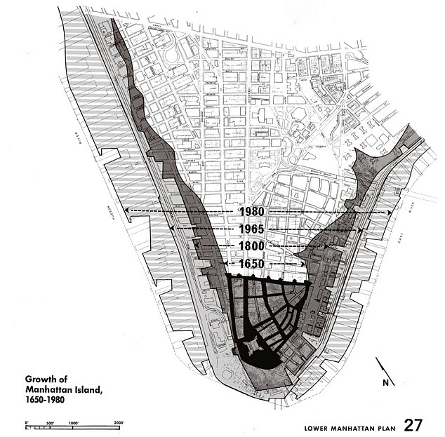 Growth of Manhattan Shoreline-1650 to 1980-Oysters-NYC