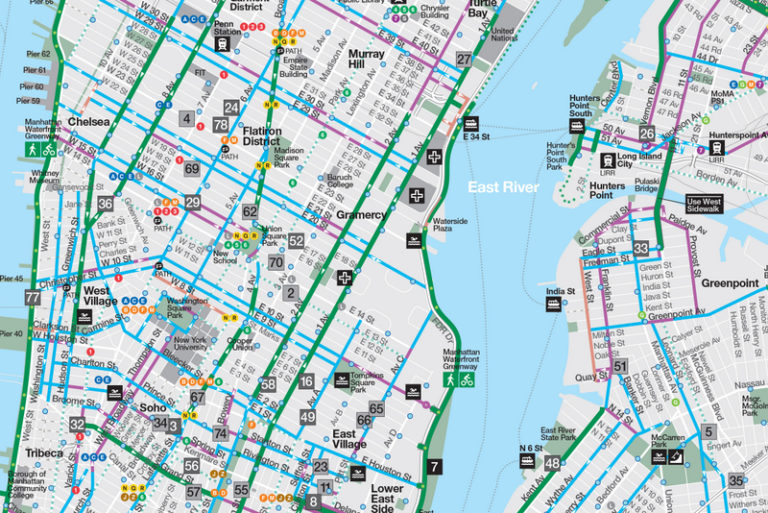 NYC Bike Map DOT 2016 Brooklyn Manhattan 768x513 