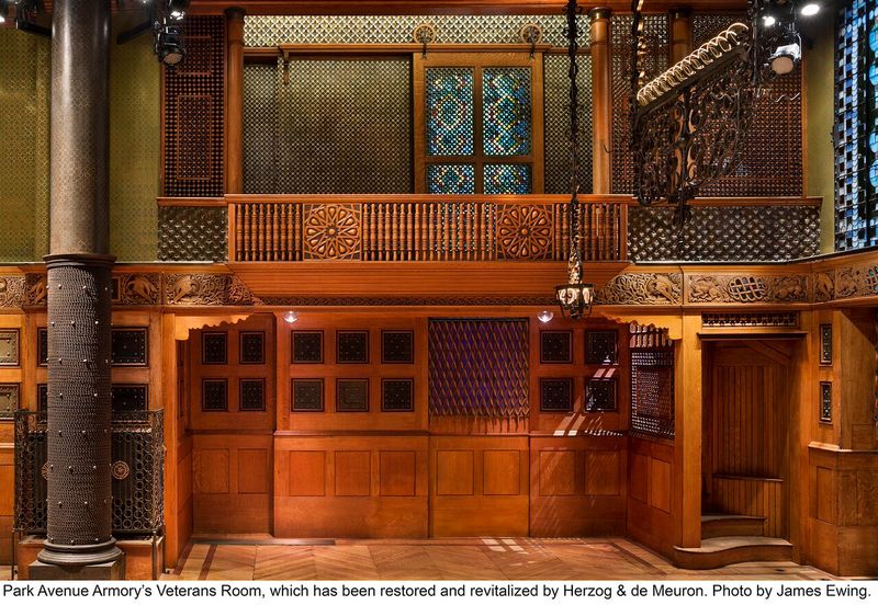 Balcony & wrapped nautical chains Veterans Room Park Ave Armory Untapped Cities AFineLyne