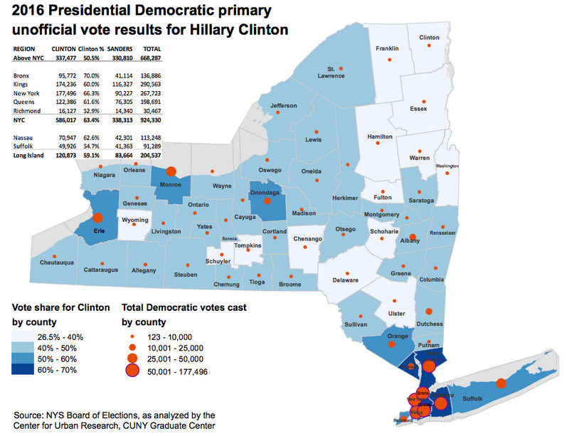 New York State Democratic Primary Election Results Map-Hillary Clinton Votes.jpg