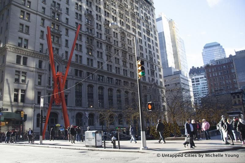Zuccotti Park Red Sculpture Untapped Cities AFineLyne