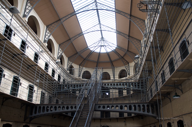 Modeled on London's "modern" Pentonville Prison, Kilmainham Gaol's Panopticon allowed guards to see all prisoners.