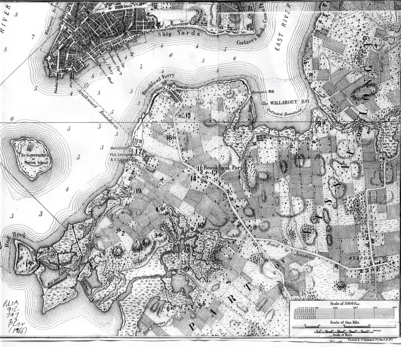 Brooklyn-Map-1766-Gowanus Creek-Governors Island-Wallabout Bay-NYC