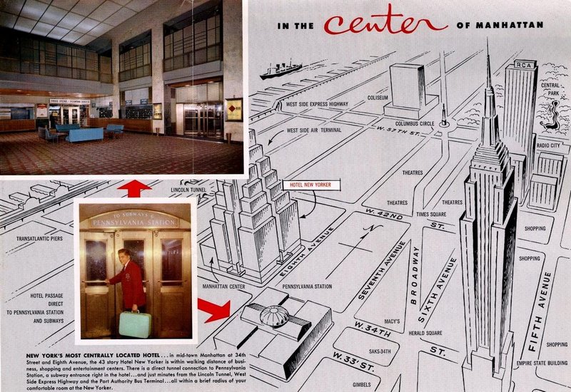 1930 PAMPHLET-New Yorker Hotel-Underground Tunnel-Subway LIRR-Pennsylvania Penn Station-NYC-002