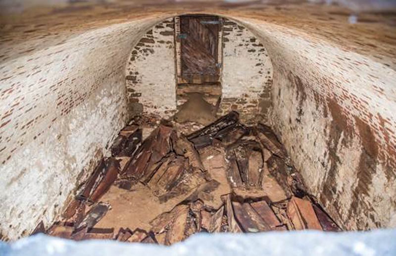 Inside a burial vault discover near Washington Square Park.