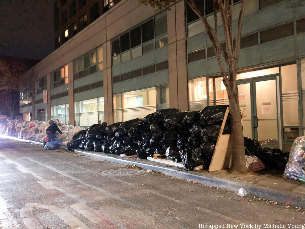 Garbage on sidewalk in NYC
