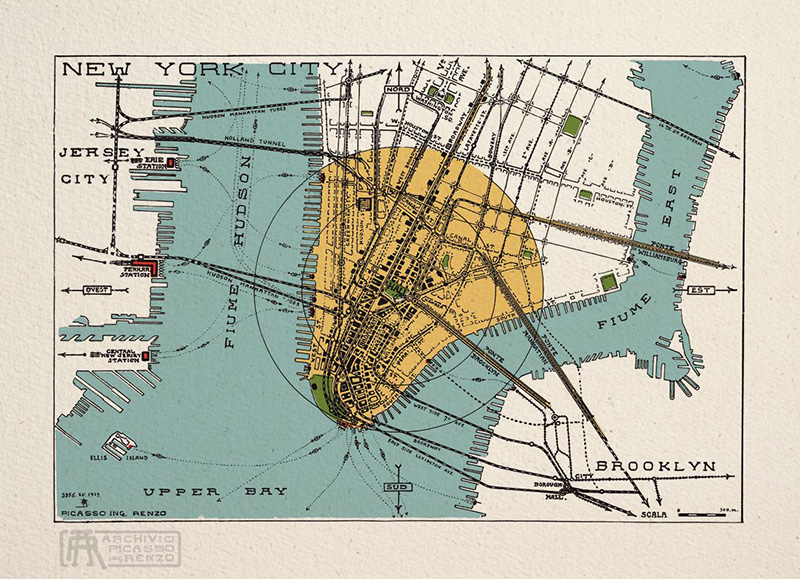 Renzo Picasso-Map of New York-NYC