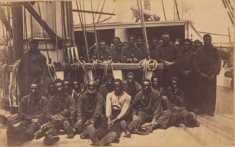 contrabands aboard u.s. ship vermont, port royal, s.c.-civil war-slaves