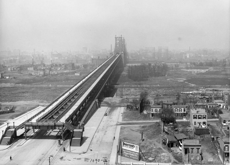 Queensboro-Bridge-Under-Construction-Vintage Photo-NYC