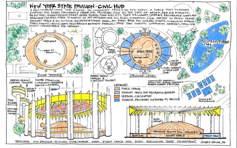 NY State Pavilion-Ideas Competition-National Trust for Historic Preservation-Queens-Hanging Meadows-Javier Salinas-AIA-Civic Hub-NYC-2